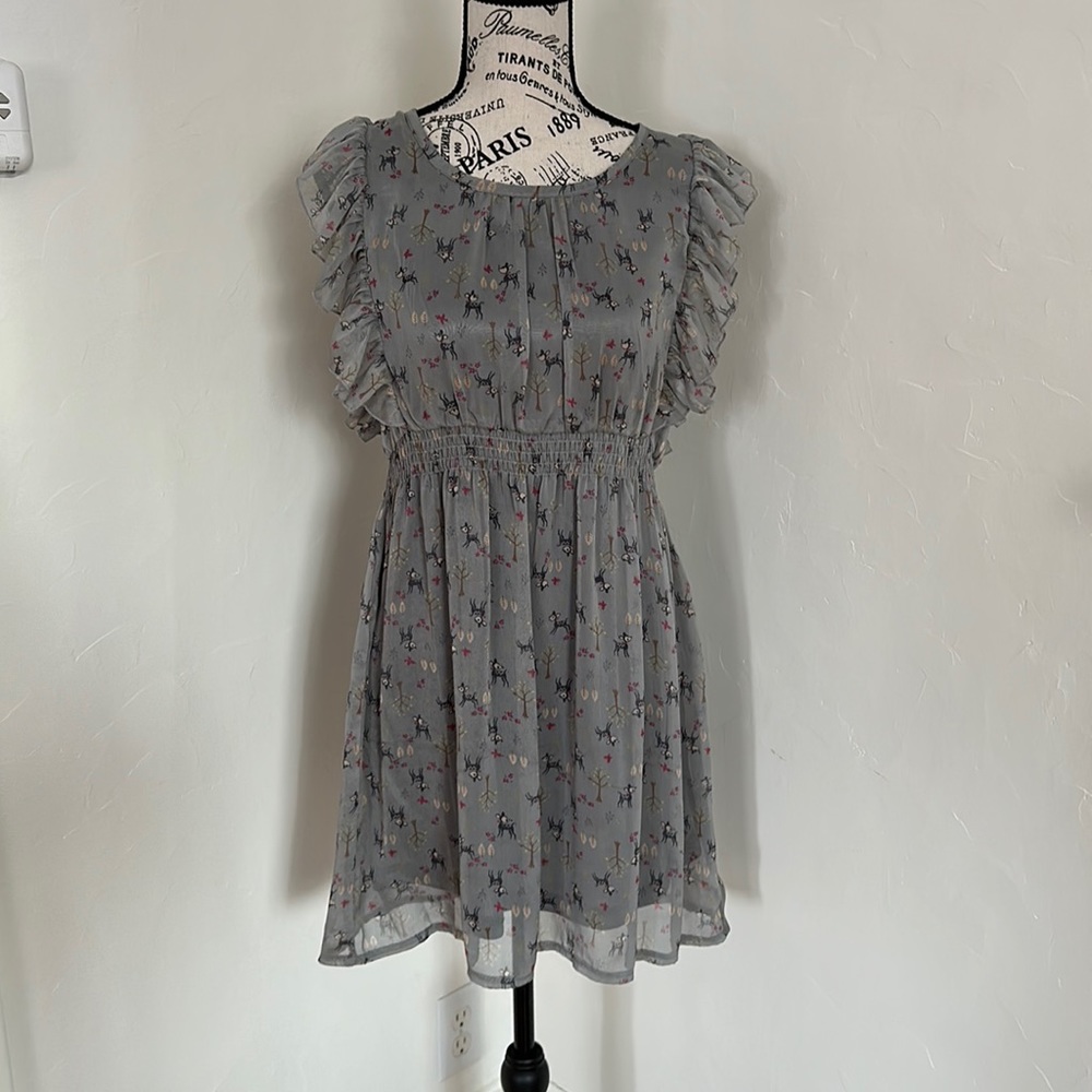 Reindeer print mini dress